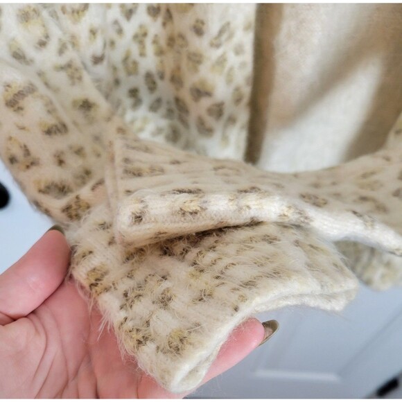 Cynthia Rowley Animal Print Eyelash Open Front Cardigan Sweater Size XL - Picture 5 of 7